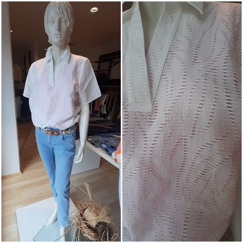 Bluse von Cecil, Jeans von Blue Fire und Gürtel