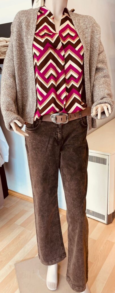 Jeans braun-gewaschen Wide Leg von Cecil