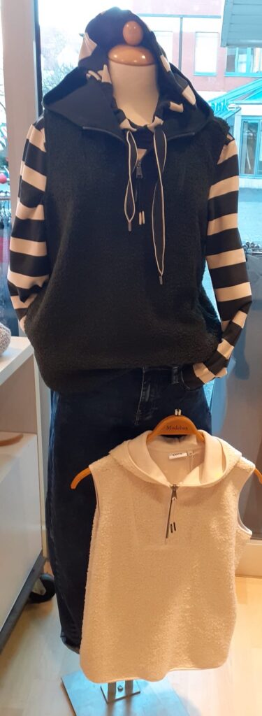 Sweat olive/beige von Cecil und Teddy troyer Weste olive und beige von Cecil