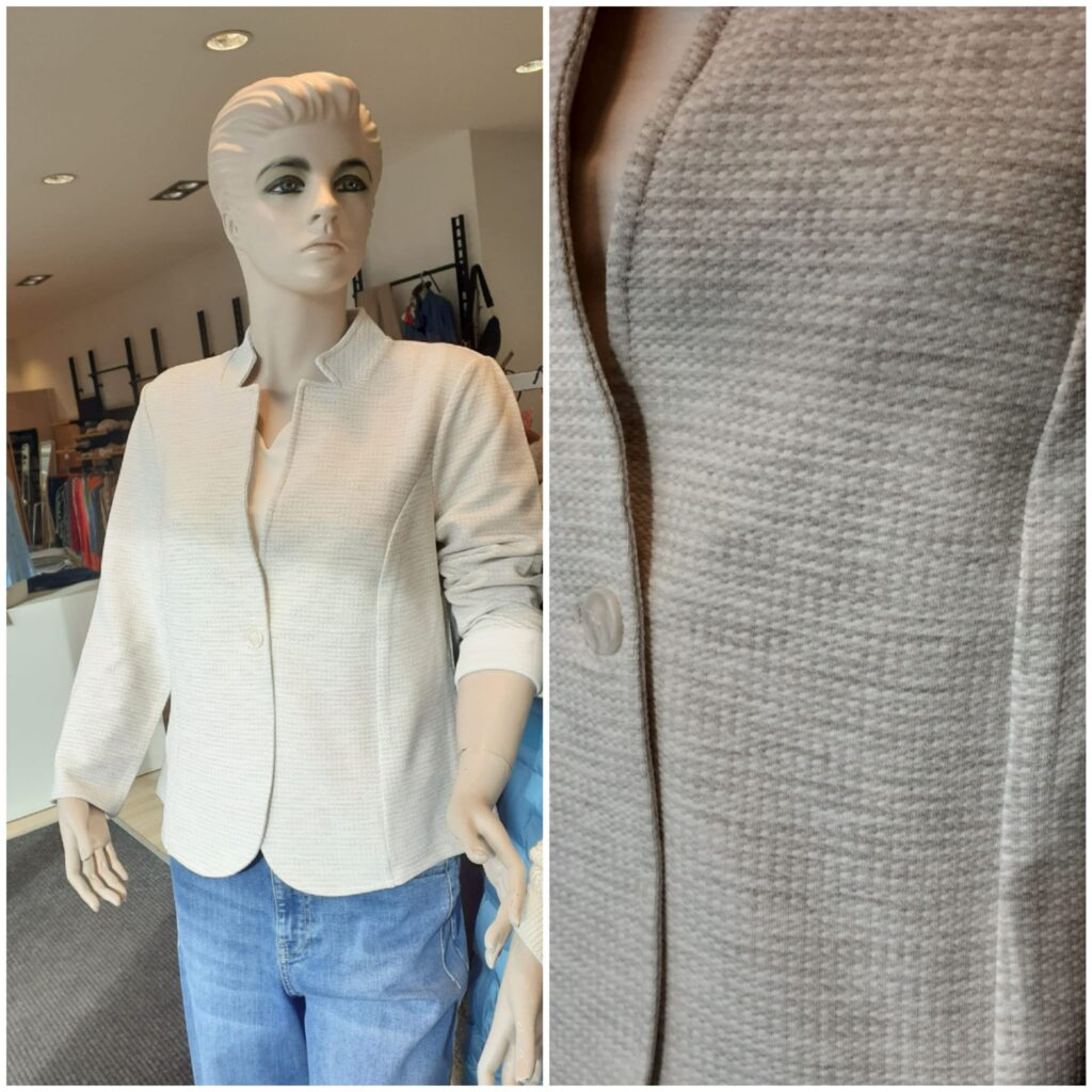 Struktur Jersey Blazer in smoke beige von Street One