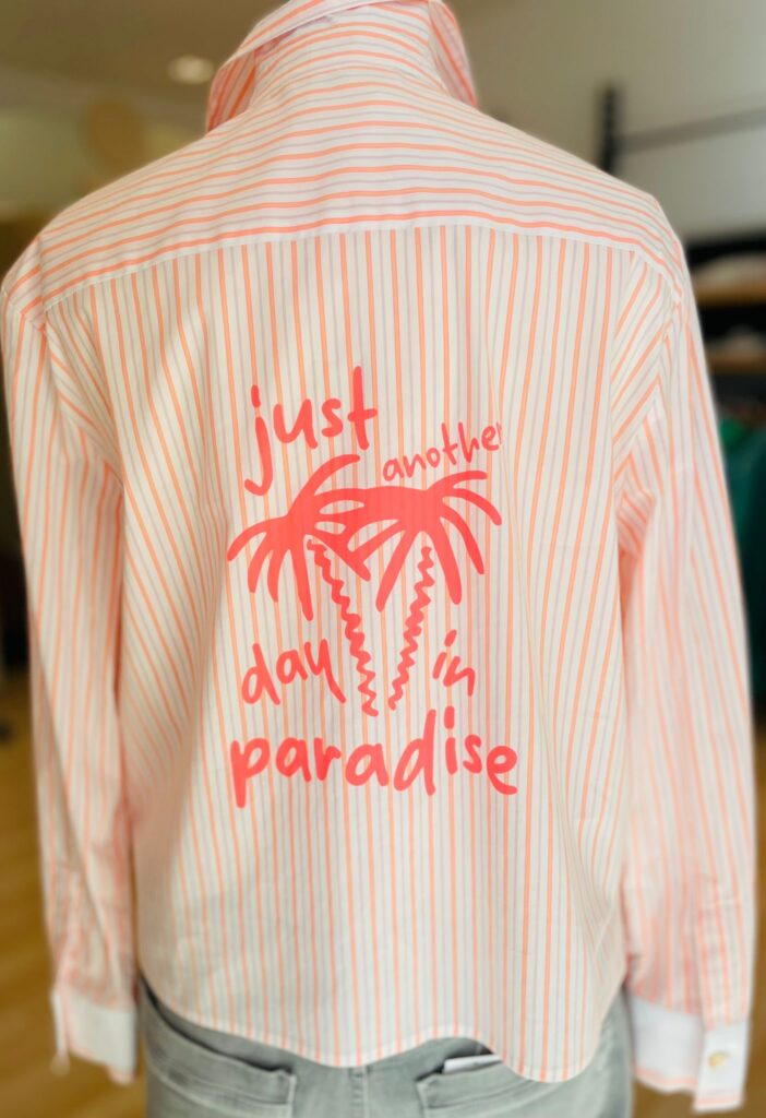 Streifenbluse mit Rückenprint von Smith & Soul