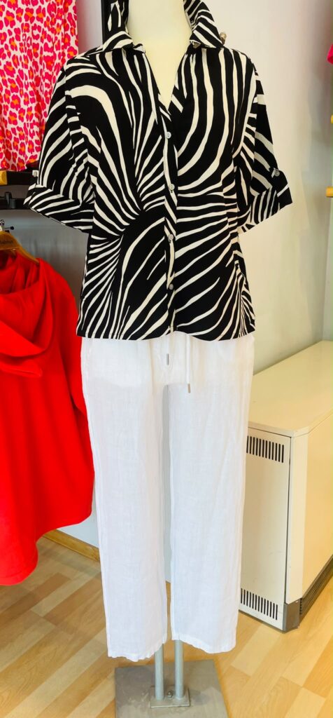 Bluse 1/2-Arm gemustert mit Kragen von Street One