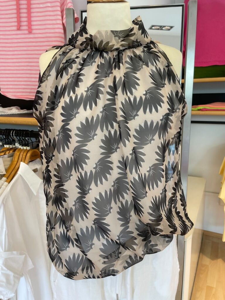 schwarz/beige Blusentop