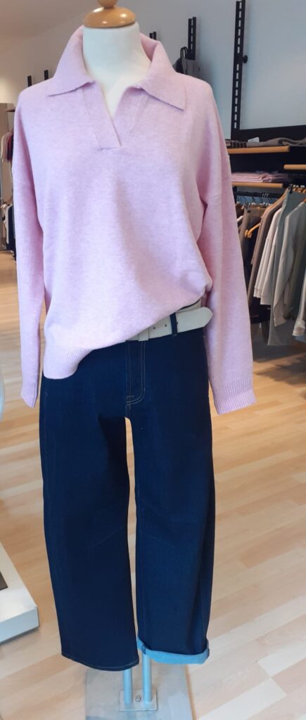 Strick Polo rose von Cecil und Jeans Zoe Barrel von Blue Fire