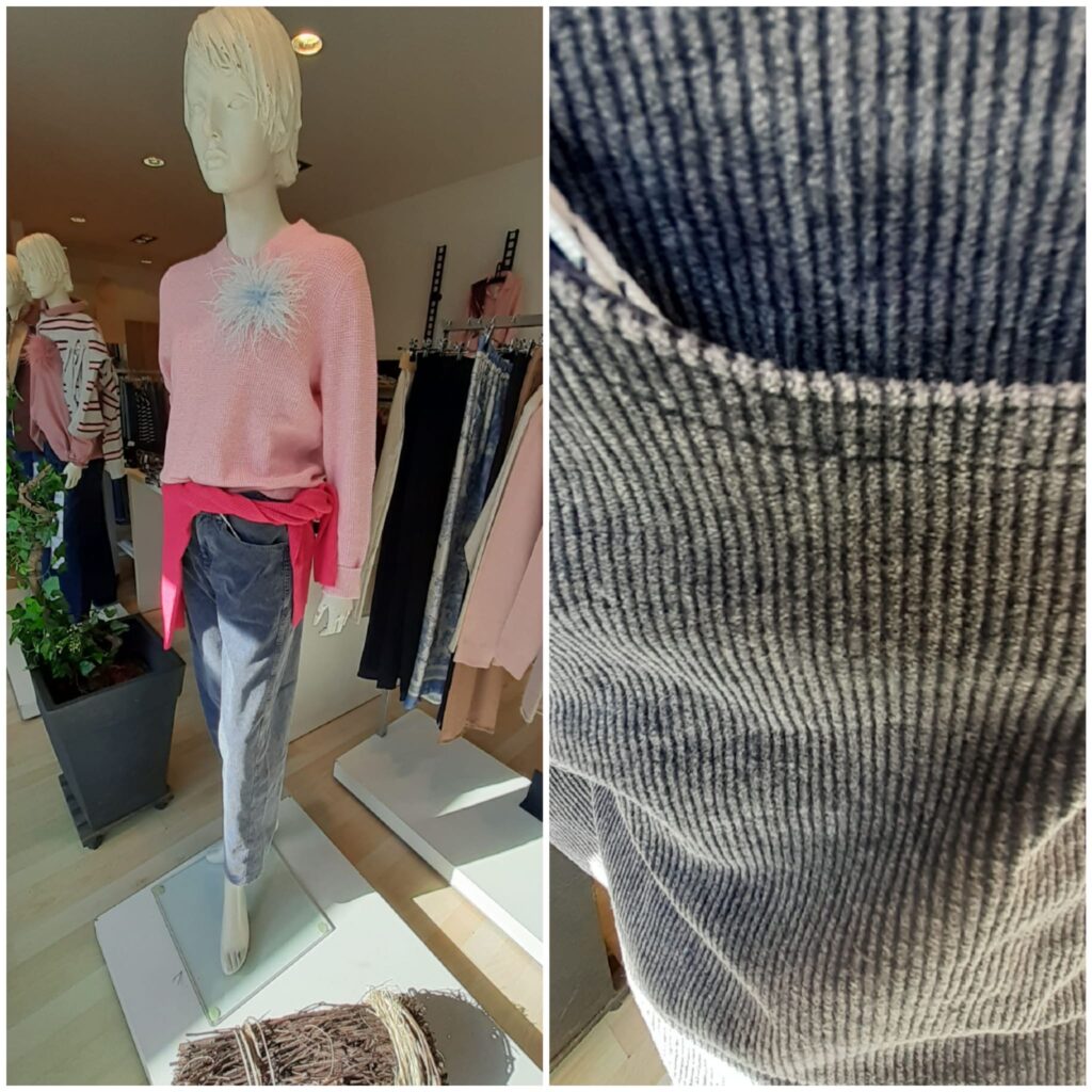 Strick von Cecil und Cordhose Indigo washed von Blue Fire